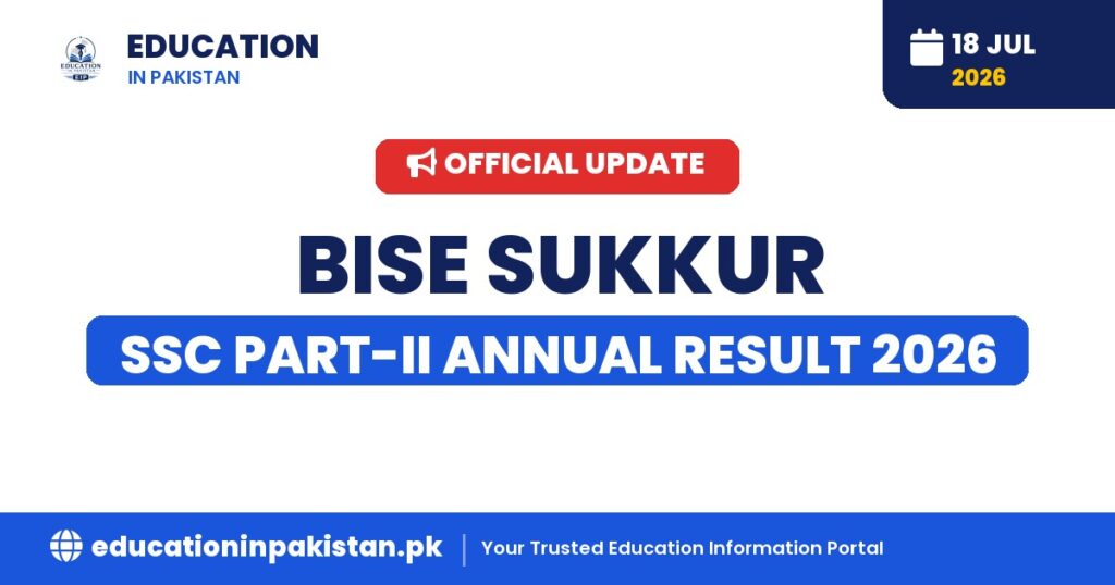 BISE Sukkur SSC Part-II Annual Result 2026