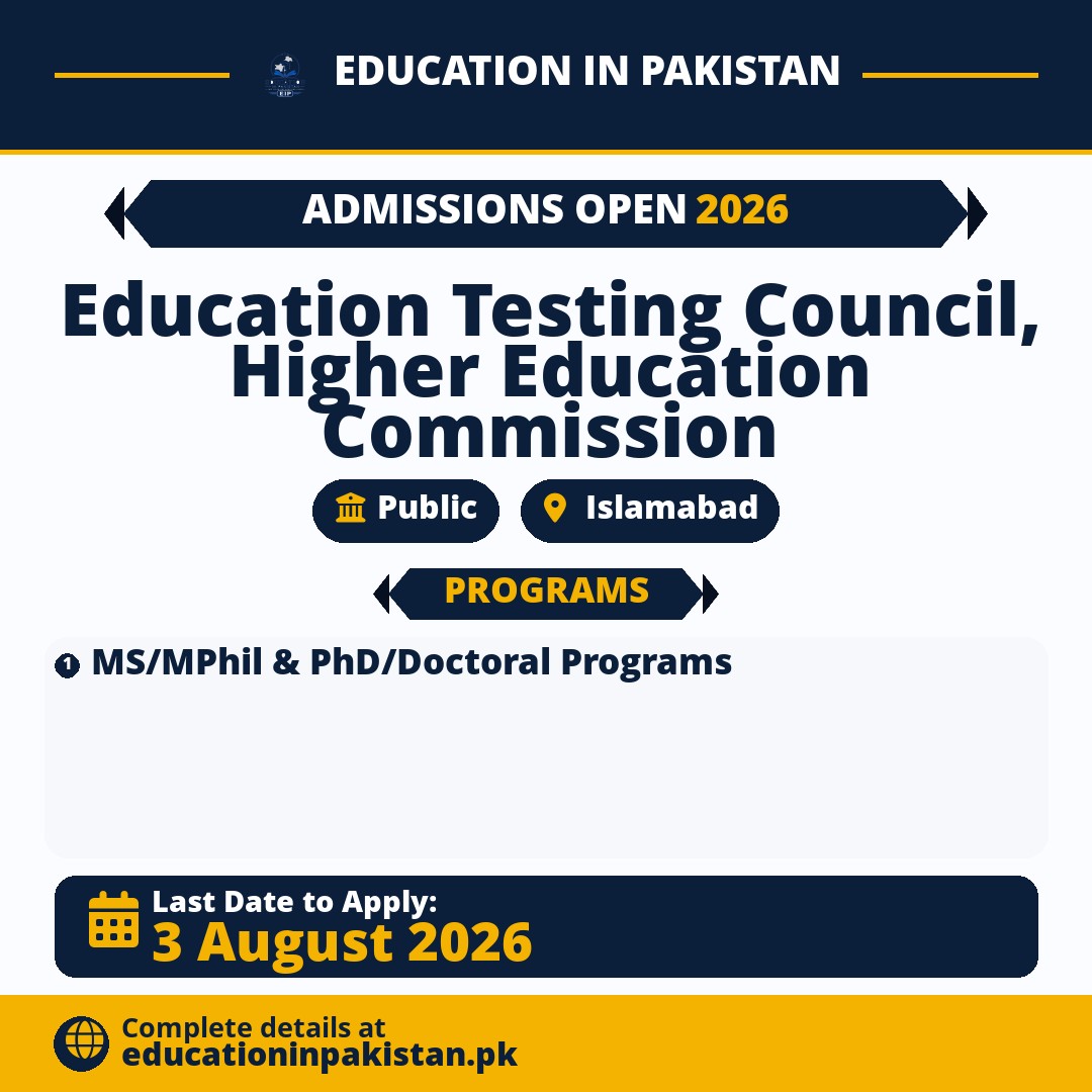 HAT Admissions 2026 – Higher Education Commission Pakistan — share image