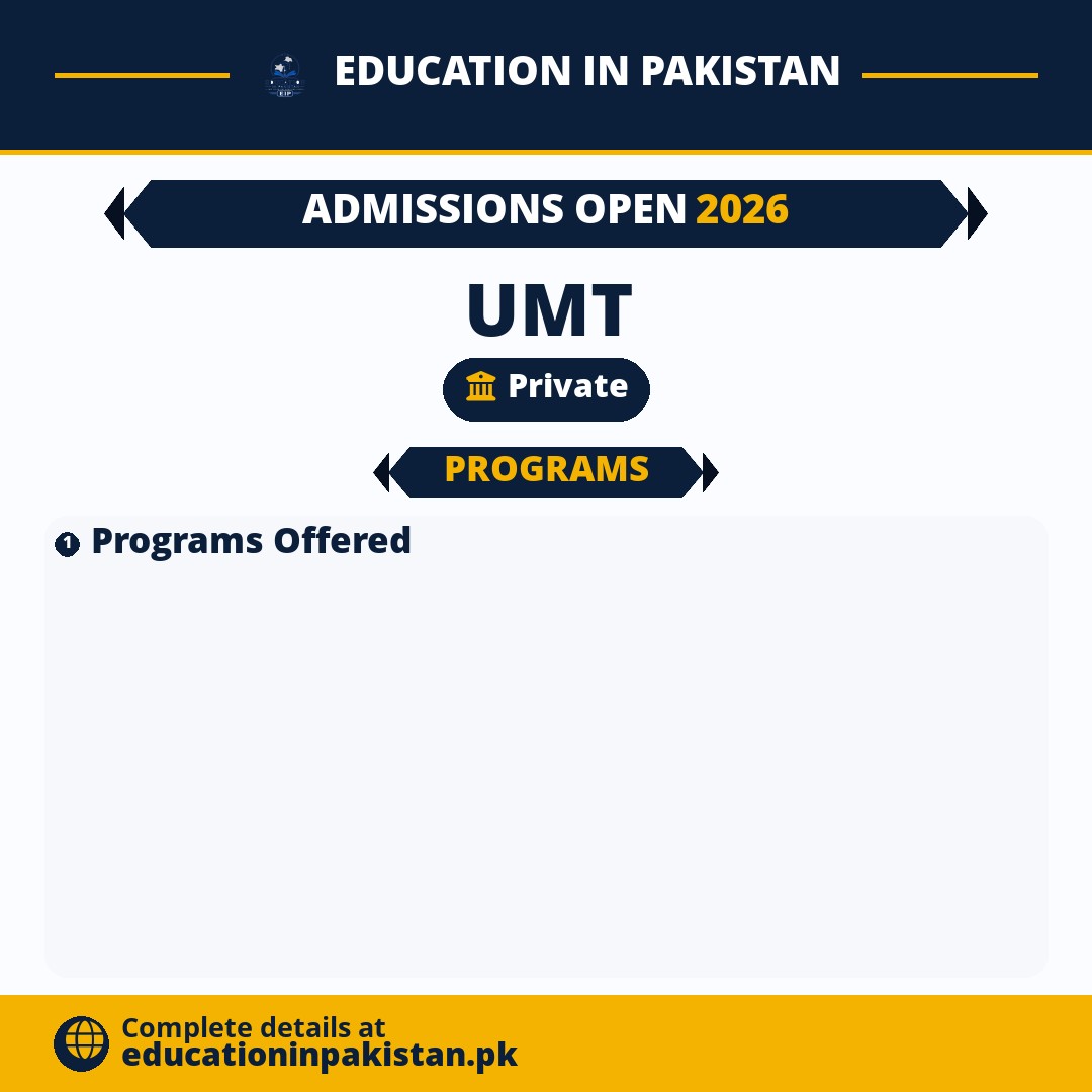 UMT Admissions 2026 – Apply Online — share image