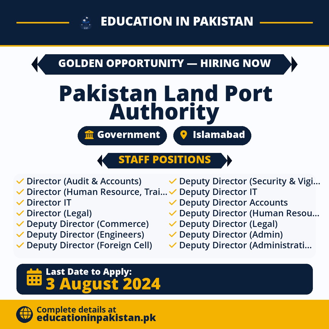 Pakistan Land Port Authority Jobs 2024 — share image